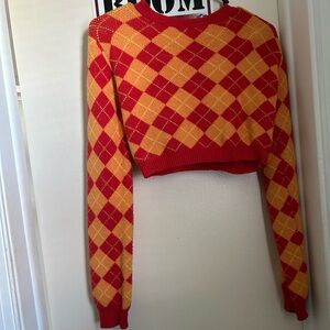 Edikted plaid crop sweater